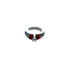 Genuine Sterling Silver Multicolor Inlay Cubic Zirconia Zuni Jewelry Ring Size 5-3/4 AX127098